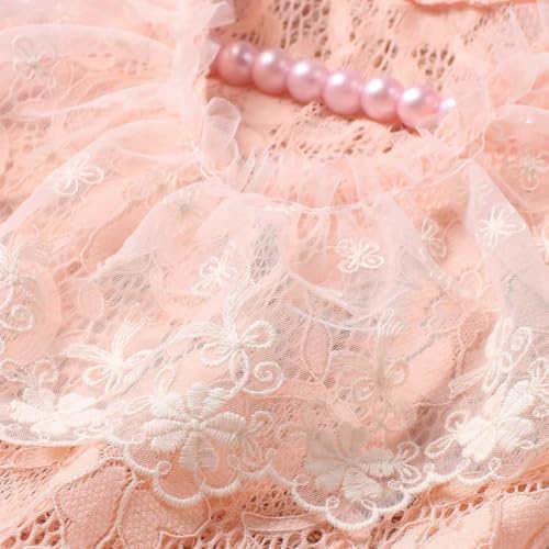 Newborn Photography Outfits Girl Newborn Photography Props Newborn Girl Lace Romper Headress Infant Princess Costume - color: Pink