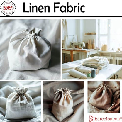 Barcelonetta | Linen Fabric | Natural Linen Cloth | Embroidery, Sewing | Soft, Breathable | 55" Wide | 70% Linen, 30% Rayon | Hemp, Jute, Needlework, Lining (Sage, 2 Yard) - color: Sage, size: 2 Yard