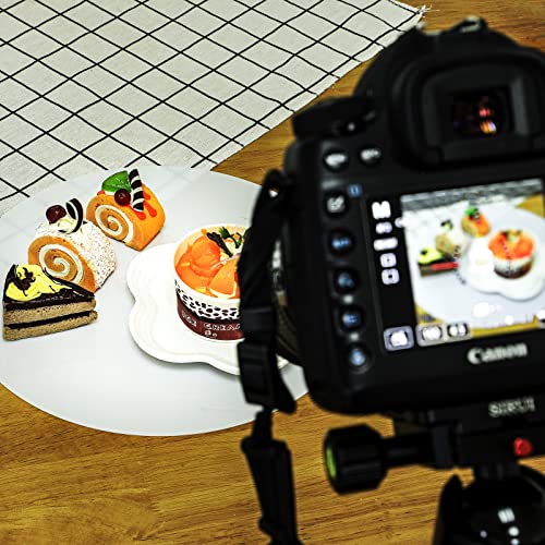 2 Pieces 12 Inch Reflective Display Table Riser Professional Product Photography Black and White Background Display for Product Table Top Photography Shooting