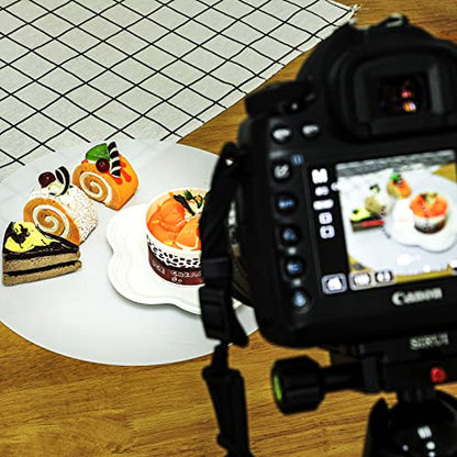 2 Pieces 12 Inch Reflective Display Table Riser Professional Product Photography Black and White Background Display for Product Table Top Photography Shooting