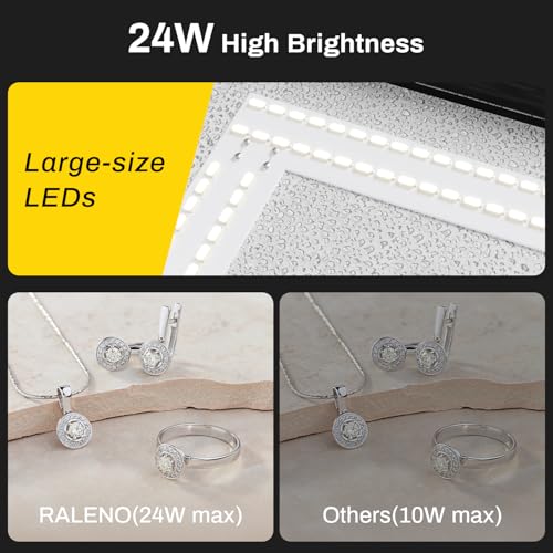 RALENO 16"x12" Photo Light Box Photography, 24W Foldable Photo Studio Light Box, Dimmable Shooting Tent Kit with CRI>95 & 6 Backdrops for Toys Jewelry Watches Cosmetics - size: 16*12 inch