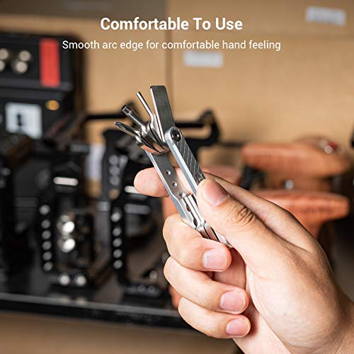SMALLRIG Folding Tool Set with Screwdrivers and Hex Key Wrenches, Seven Functional Tools Included (Silver) - AAK2213D - color: Silver