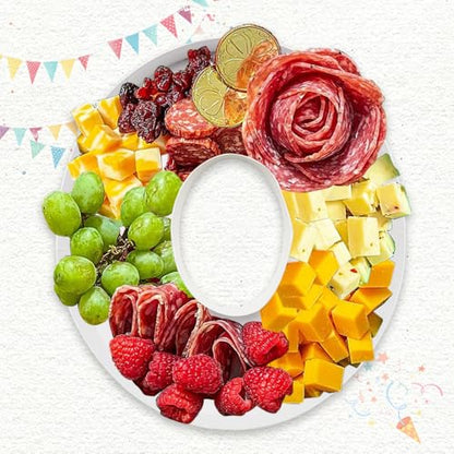Charcuterie Cardboard Number Fillable Shaped Treat Decorative Box Anniversary Birthday Table Centerpiece (0 Style, 9inch) - size: 9inch, style: 0 Style