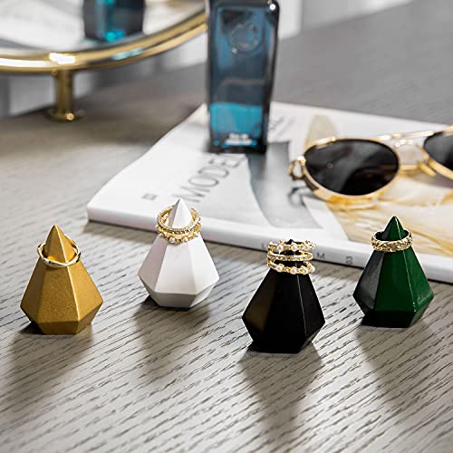 MyGift Modern Cone Shaped Ring Holders, Decorative Multi-Colored Pastel Prism Style Jewelry Display Stands, Set of 4 - color: Multicolored -4