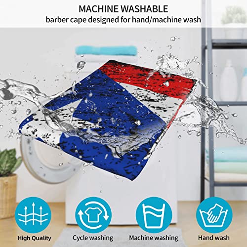 Puerto Rico Barber Cape With Adjustable Closure, Hairdressing Haircut Apron Barber Cover Gown For Hairdresser Styling Home - color: Puerto Rico Flag