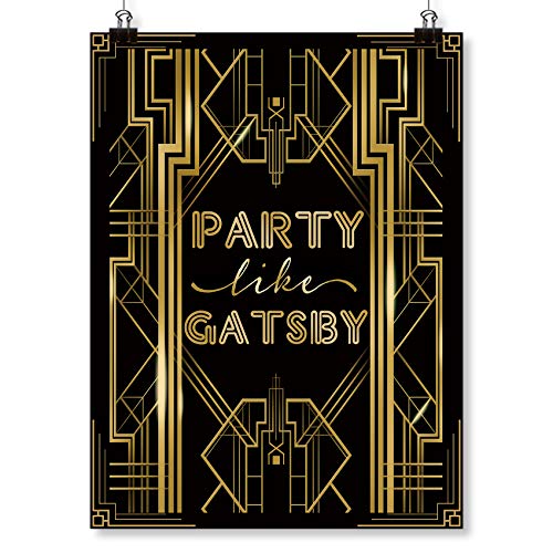 Roaring 20s Gatsby Harlem Nights Party Like Gatsby Poster Mugshot Photo Booth Props Sign 16x12inch A3 - color: Party Like Gatsby