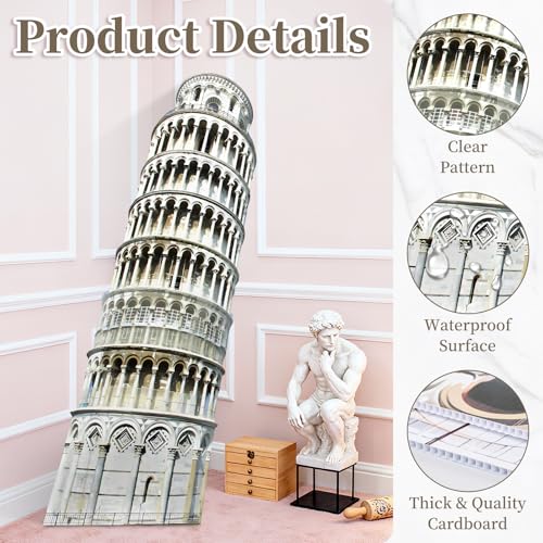 70.8" Tower of Pisa Cardboard Cutout Tower of Pisa Stand Up Cutout Life-Size Italy Photo Booth Prop Backdrop Sign Italian Landmark for Italy Theme Birthday Party Cultural Educational Display - color: Tower of Pisa