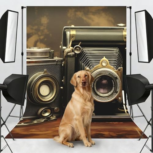 Old Camera Backdrop Background for Photography 5x7ft Photobooth Professional Photo Backdrop Curtains Video Photography Studio Photo Backgrounds Banner Booth Background Screen Parties - color: Old Camera