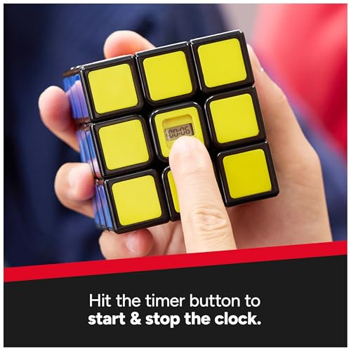 Rubik’s Cube, Timer Cube, Clear Display, Beat Your Best Time, Brain Teaser Puzzle for Adults & Practice for Speed Cubers, Problem-Solving Challenging Brain Teaser Fidget Toy for Kids, Ages 8 & Up - color: 3x3 Timer Cube