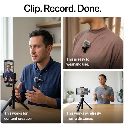 Mini Mic Pro (Latest Model) - Wireless Mini Microphone for iPhone, iPad, Android - 2 Pack Lavalier Microphone for Video Recording - iPhone Mic Crystal Clear Recording with USB-C for Content Creators - style: All iPhones & Androids (USB-C + Lightning)