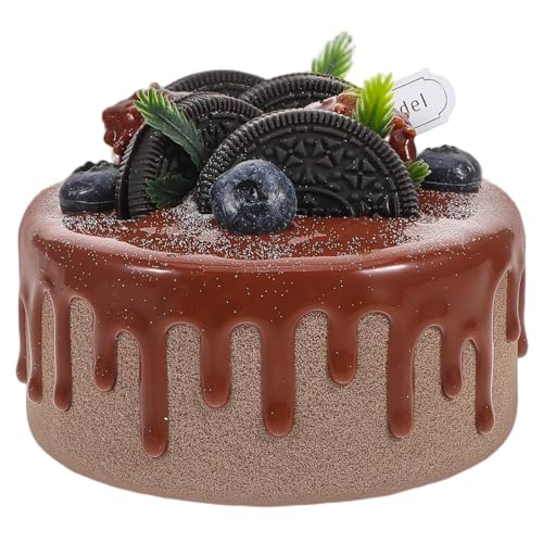 Abaodam Realistic Fake Birthday Cake Model for Dessert Table Decoration Faux Cake Prop for Food Photography Material for Window Displays and Parties - color: Multi Color