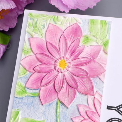 Briartw 3D Embossing Folder for Card Making Adding Textured Detail to Paper Crafting 6.3x4.5inch Clear Texture Plate Perfect for Heavyweight Cardstock (≥250gsm/92lb),Blooming Flowers Texture Template - color: Blooming Flowers