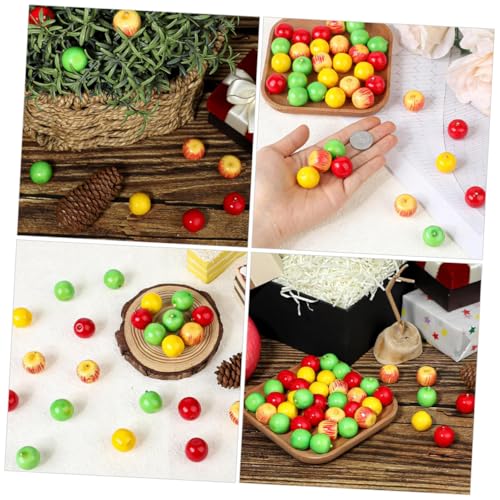 60pcs Mini Artificial Apples Lifelike Fake Fruits Plastic Simulation Decor for Kitchen Party Table Photography Props