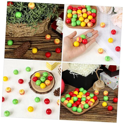 60pcs Mini Artificial Apples Lifelike Fake Fruits Plastic Simulation Decor for Kitchen Party Table Photography Props