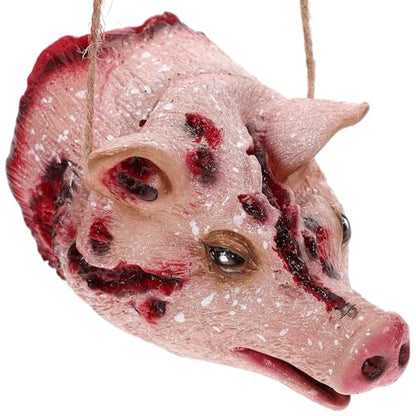 Hosfairy Halloween Pig Head Pendant - Hanging Decoration for Outdoor Indoor Haunted House Party Props