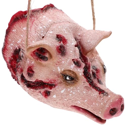 Hosfairy Halloween Pig Head Pendant - Hanging Decoration for Outdoor Indoor Haunted House Party Props