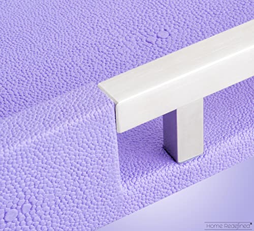 Modern Elegant 17.5"x12" Rectangle Purple Lavender Shagreen Faux Leather Decorative Tray Ottoman Coffee Table Perfume Living Room Kitchen Serving Tray with Silver Metal Handles by Home Redefined - color: Lavender/Silver