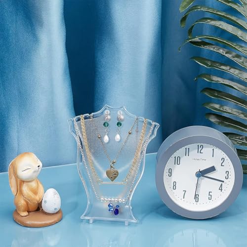 arricraft 4 Pcs Jewelry Necklace Displays, Clear Bust Display Stand Plastic Jewelry Display Holder for Jewelry Display (Hight 4.72")