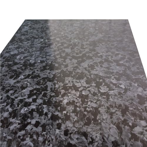1pc 200x250mm Marble Texture Carbon Fiber Sheet, Glossy Forged Carbon Fiber Plate CFK Board(2.5x200x250mm)