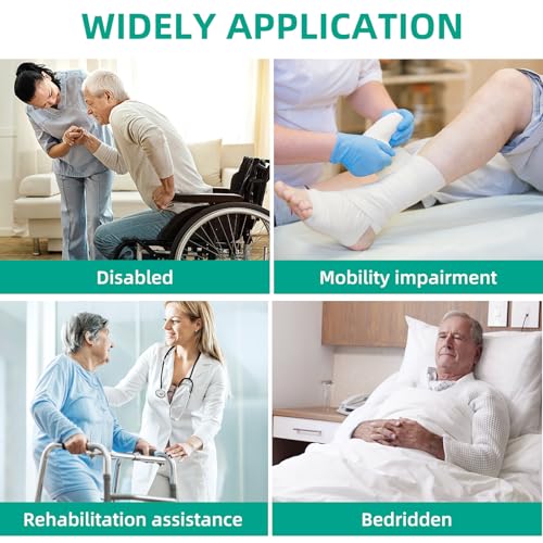 Transfer Sling, Gait Belt Transfer Belt with Padded Handles for Patient Lift Assist & Mobility Standing - Safely Move Elderly and Disabled from Bed and Wheelchair - color: Black