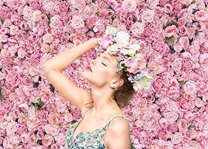 8x6ft Pink Flowers Backdrops Floral Wall Background Girls Women Birthday Spring Tea Party Backdrop Weeding Bridal Shower Anniversary Ceremony Decor - size: 8 x 6 ft