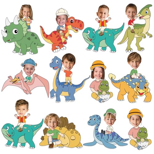 60pcs Dinosaur Theme DIY Cutouts Dinosaur Bulletin Board Decoration Set Cute Dino Jungle Paper Cut-Outs Classroom Decor for Boy Girl Classroom DIY Photo Craft Kindergarten School Wall Door Supplies - style: Dinosaur