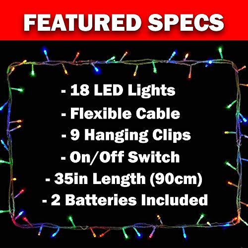 Beard Lights, 18pcs LED Colorful Christmas Clip On Facial Hair Lights for Men in The Holiday Spirit, Great Gift (Multi-Color Beard Light)