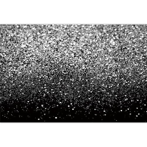 Black and Silver Backdrop Silver Glitter On Black Background Wedding Party Decoration Banner Graduation Party Photo Prop Vinyl Photography Supplies 5x3ft (150x90cm) - color: Black and Sliver, size: 5x3ft (150x90cm)