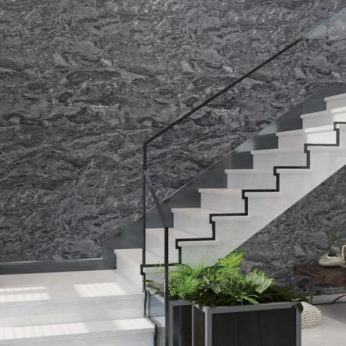 Black White Marble Vinyl Wrap Granite Contact Paper for kitchen Countertops peel and stick Wallpaper 354"x30.3" Matt faux stone Laminate Sheet Counter Top Waterproof Cabinets Table Wall Wrapping Paper