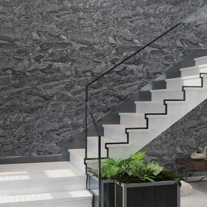 Black White Marble Vinyl Wrap Granite Contact Paper for kitchen Countertops peel and stick Wallpaper 354"x30.3" Matt faux stone Laminate Sheet Counter Top Waterproof Cabinets Table Wall Wrapping Paper