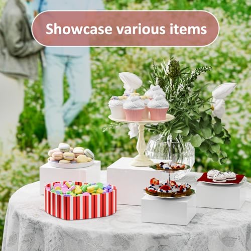 Acrylic Dessert Stand,Buffet Risers, Food Risers, Multi-Purpose Cake Stand for Parties, Weddings, Birthdays, Catering, Jewelry, Collectibles (White, 8"x9"x10") - color: White, size: 8''x9''x10''
