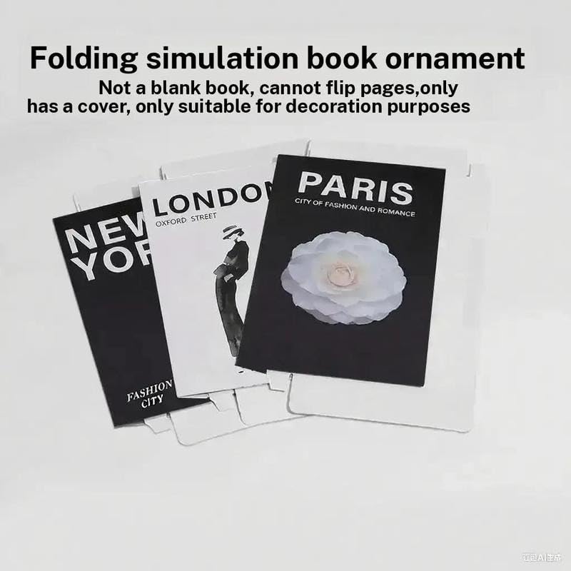 Modern Foldable Fake Book Set, 3 Counts, City Theme Design, Photography Prop, Soft Fabric Material, Ideal for Home Decoration, Creative Modern Decoration