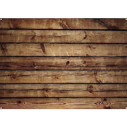 Peryiter Wood Backdrop Wooden Wall Background Rustic Backdrop Durable Polyester Fabric Photography Supplies for Party, Wedding Baby Photoshoot(7 x 5ft,Brown) - color: Brown, size: 7 x 5ft