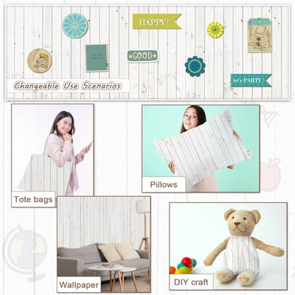 Classroom Fabric Bulletin Board 47x141inch White Wood Texture Back to School Classroom Backdrop Decorations for Wall Door Background, DIY Craft, Bulletin Boards, Pillow, Curtain, Reusable, Easy to Cut - style: White Wood Grain