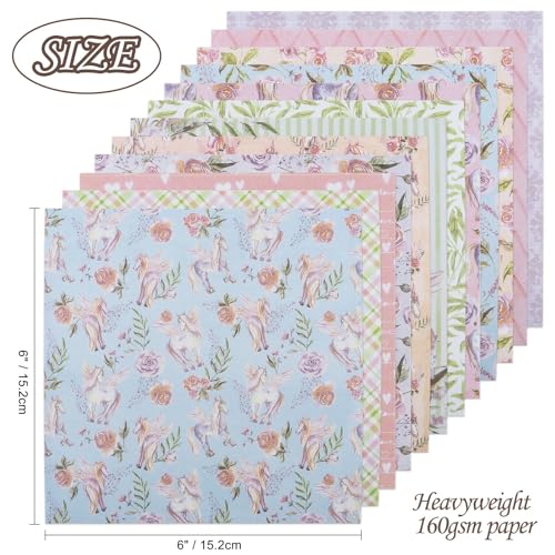12 Sheets Scrapbook Paper Pads, 12 Designs 6"x6" Single Sides Patterned CardStock Papers, 160gsm Decorative Background Craft Paper, Scrapbooking Pad for Card Making DIY Projects(Fresh Little Flower) - color: Fresh Little Flower