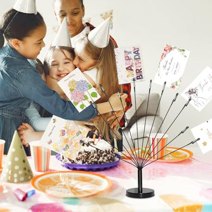 Photo Tree Holder with Metal Base,12 Clips Flexible & Durable Branches Money Trees Gift Card Holder with Clips,Picture Trees to Hold Photos for Christmas Wedding Greeting Birthday Party Gift - color: Black