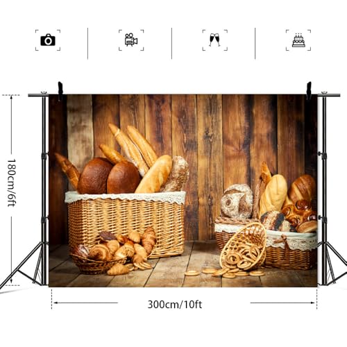 10x6ft Baking Backdrop Bakery Theme Photography Background for Birthday Portrait Baby Chef Cooking Photoshoot Banner - size: 10x6ft