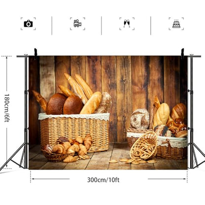 10x6ft Baking Backdrop Bakery Theme Photography Background for Birthday Portrait Baby Chef Cooking Photoshoot Banner - size: 10x6ft