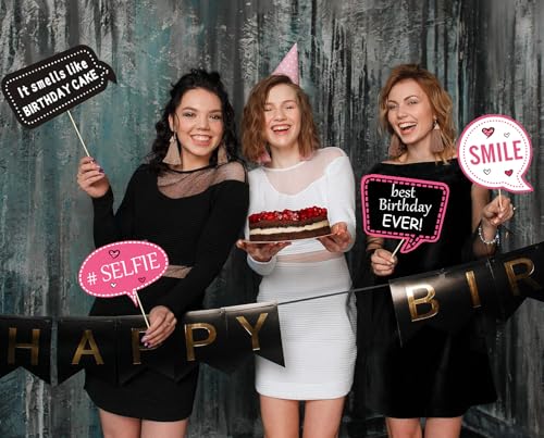 31pcs Hot Pink Girls Birthday Photo Booth Props Party Favors Supplies Bday Party Decoration Set for Bachelorette Party Decoration Girls Birthday Bridal Shower Pink Party Supplies