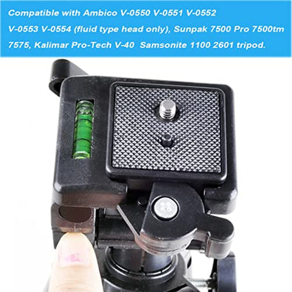 41mm (1-5/8") Quick Release Plate, Universal Camera Tripod Mount Adapter with Tool-Free Thumb Screw for 41x41mm Square Socket Tripod Heads - size: 41 MM