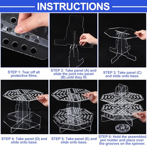 Eersida 120 Slot Acrylic Pen Holder Pen Clear Pencil Holder Display Stand Marker Organizer Acrylic Desktop Organizer the Hole Diameter Is 0.5 Inch for Art Supply Makeup Brushes Storage Craft Shows
