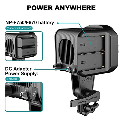 GVM SD80S 80W COB Video Light Kit, 5600K Continuous Lighting for Photography with Bowens Mount Softbox&Stand, 8 Lighting Effects Support AC Adapter & NP Series Battery - color: softbox lighting kit