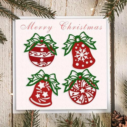 Lapoo Festivals Metal Cutting Die for Scrapbooking - Durable, Cut Stencils for DIY Scrapbook Photo Album Decorative Paper Card, Card Making Supplies, Embossing (Christmas Bells and Bows 4.7 x 4.6 in) - style: Christmas Bells and Bows 4.7 x 4.6 in