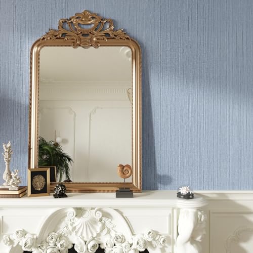 CRE8TIVE 24"x118" Wide Light Blue Grasscloth Peel and Stick Wallpaper Fabric Linen Textured Wallpaper Removable Self Adhesive Grasscloth Contact Paper Waterproof Vinyl Paper for Cabinets Drawers Walls - color: Light Blue, size: 24" x 118"