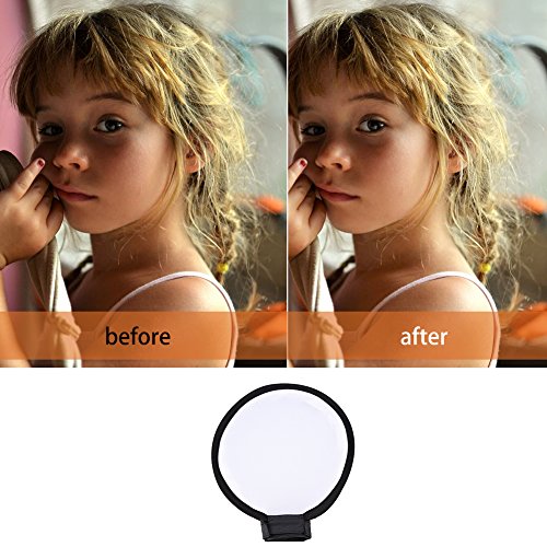 Foldable Flash Diffuser, Mini Portable Round Beauty Dish Flash Diffuser Softbox (40cm)