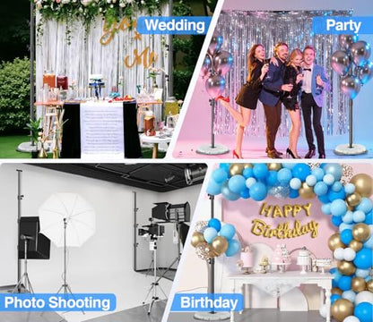 EMART Backdrop Stand Heavy Duty 10×10ft Adjustable Pipe and Drape Photo Booth Kit with Clamps, Water Bags, Anti-Slip Pads, Carry Bag for Photography, Wedding, Party Decorations