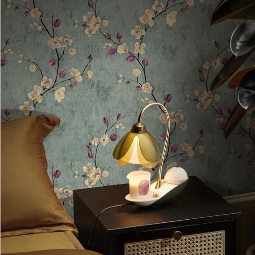 SOON AFTER 17.5”x120” Floral Peel and Stick Wallpaper Flower Tree Contact Paper Self Adhesive Removable Modern Sage Green Wall Paper Decorative Wall Covering Countertop Vinyl Film Roll - color: Green, size: 17.5" x 120"
