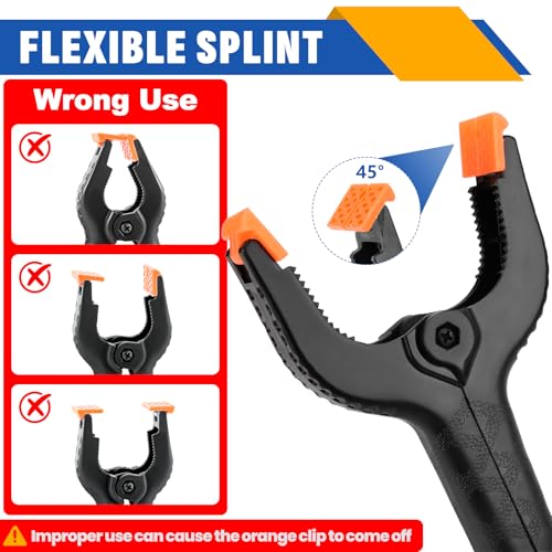 20 Pack 6 inch Plastic Spring Clamps, Black Heavy Duty Clips, Backdrop Clips, Plastic Clamps for Crafts, Backdrop Stand, Woodworking, Photography - size: 6in-20P