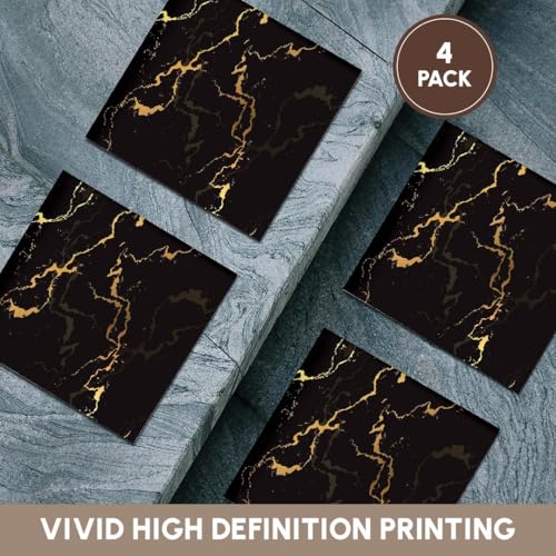 3dRose Image of Black and Yellow Marble Texture, Faux Stone Backdrop Set of 4 Ceramic Tile Coasters - size: set of 4 Ceramic Tile Coasters