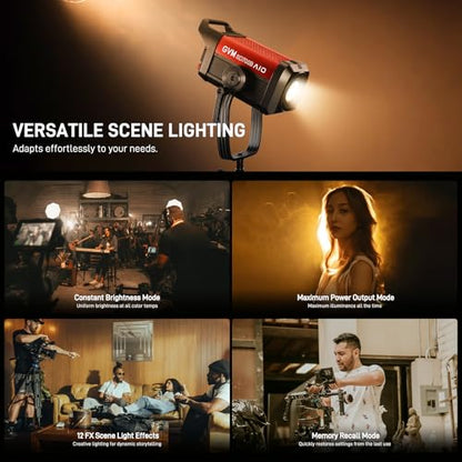GVM SD700B 700W Led Video Light, Studio Light with Bowen Mount, 29100 lux/m Photography Lighting kit with Standard Cover, Continuous Output Studio Lighting for Films, Broadcasts, CRI 97+, 2700-6800K - size: 700W